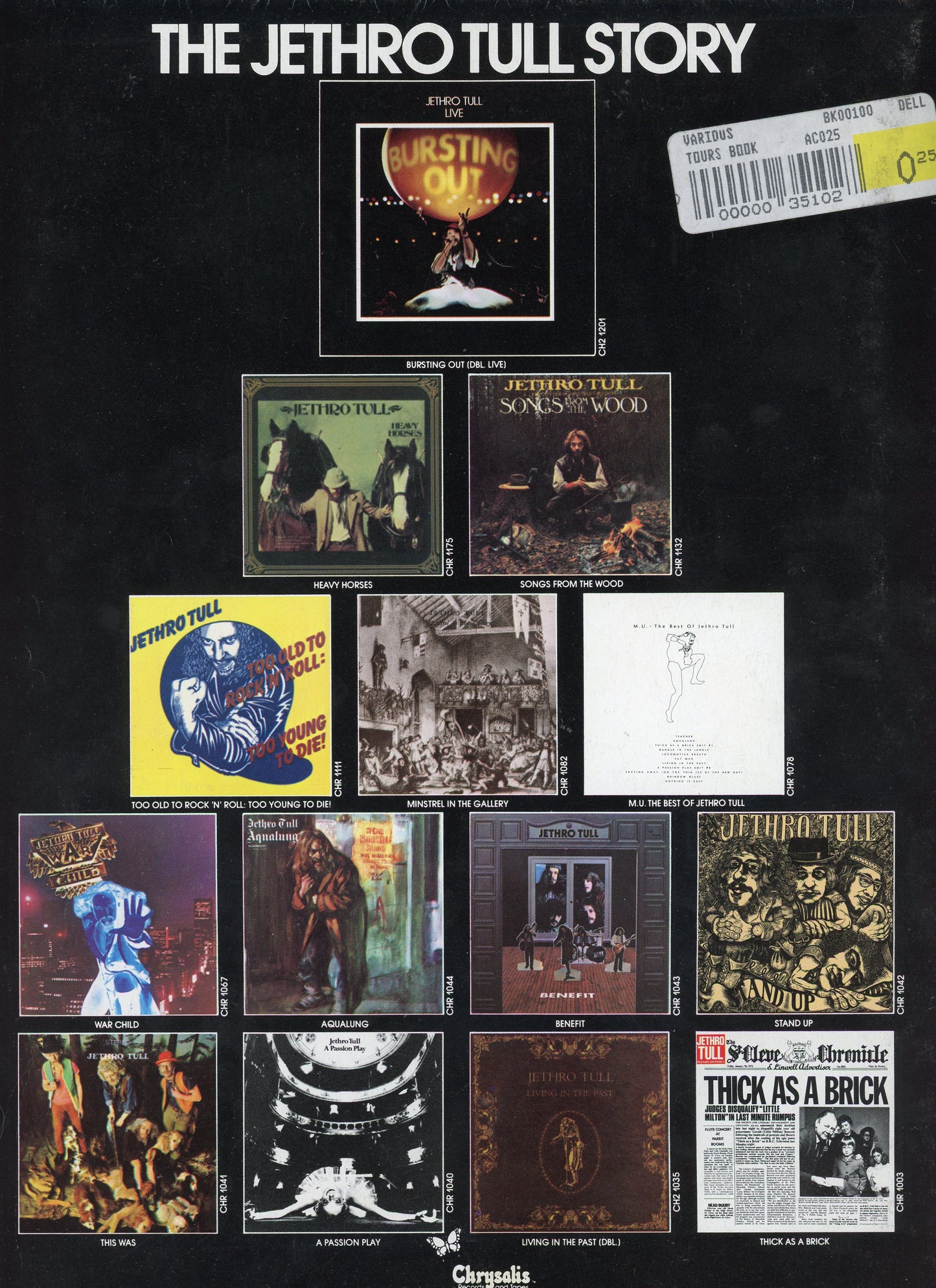 1979 Jethro Tull North American Tour Official Vintage Concert Program