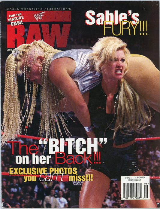 WWF WWE Raw Vintage Wrestling Magazine (June 1998) Sable Cover