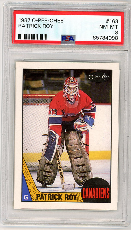 1987 O-Pee-Chee OPC Patrick Roy Graded 2nd Year Card PSA 8