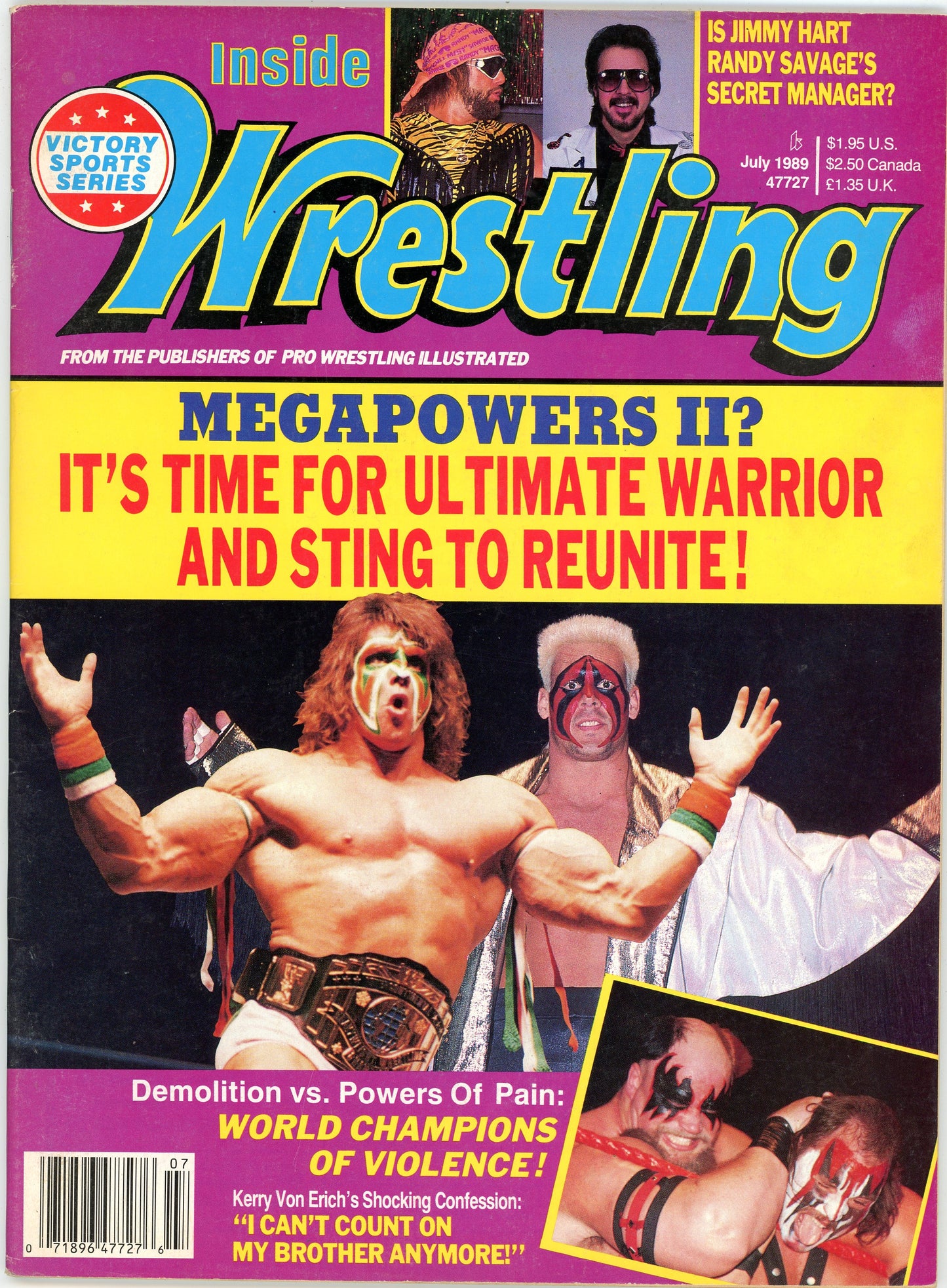 Inside Wrestling Vintage Magazine (July, 1989) Ultimate Warrior, Sting