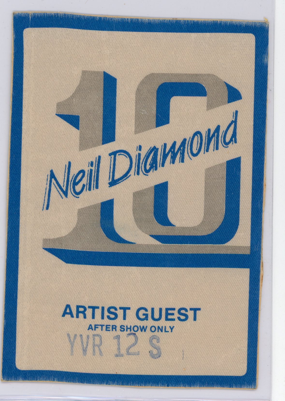 Neil Diamond Vintage Artist Guest After Show Backstage/Crew Pass