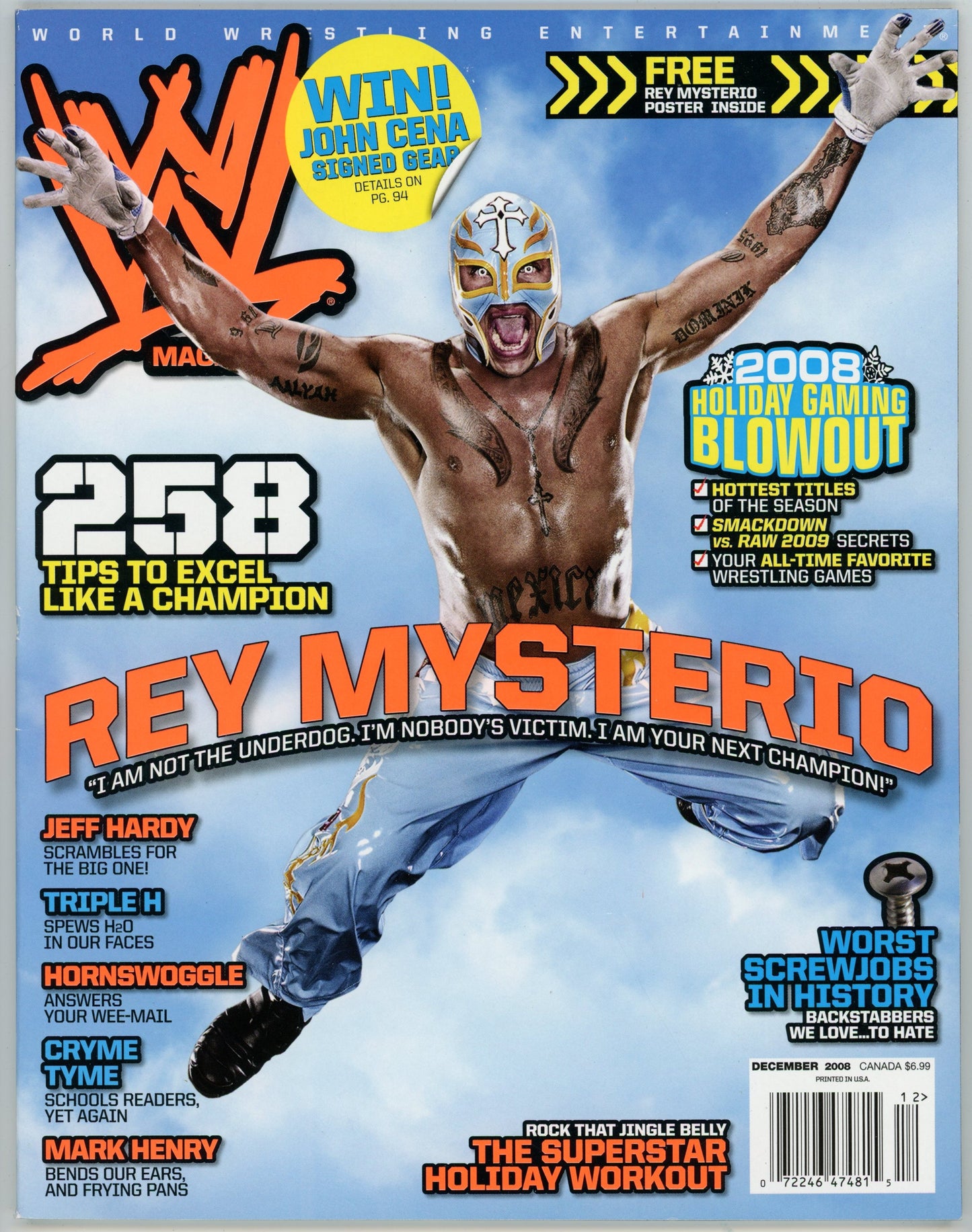 WWE Wrestling Magazine (December 2008) Rey Mysterio