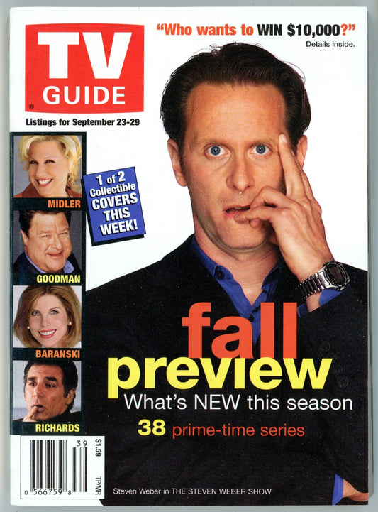 TV Guide Canada Vintage Magazine (September 23-29 2000) Newsstand Fall Preview