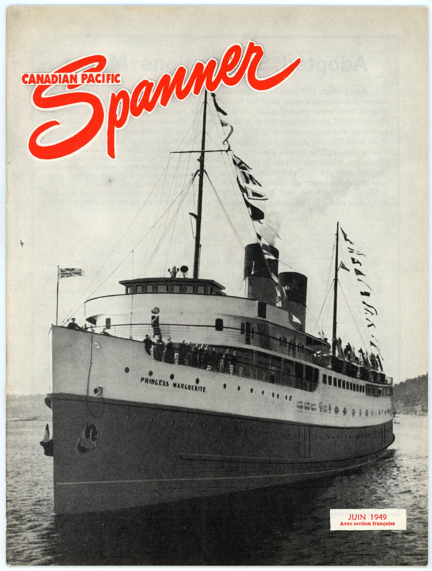 Canadian Pacific Railway Spanner No. 155 (June 1949) Vintage Magazine Bilingual