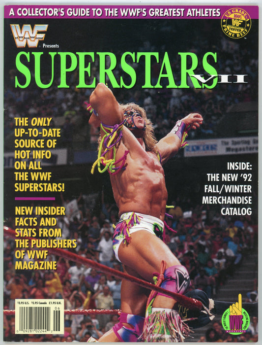 WWF WWE Presents Superstars VII Wrestling Magazine (1992) Ultimate Warrior Cover