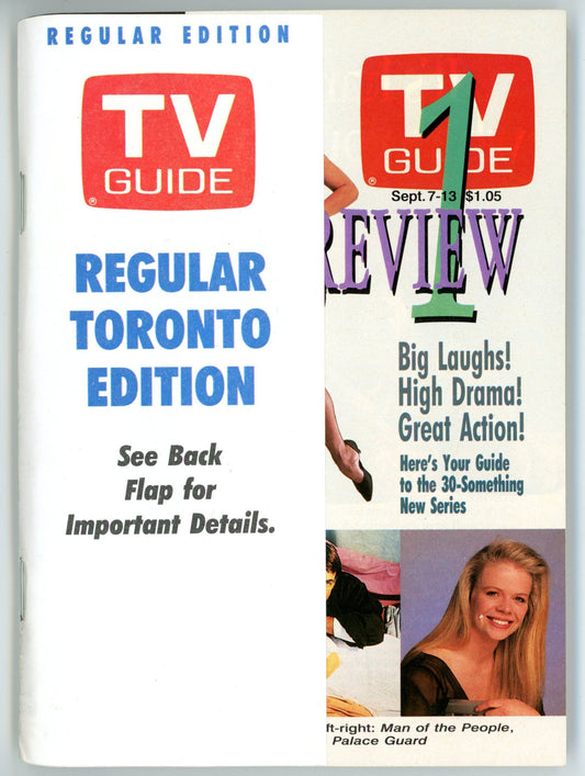TV Guide Canada Vintage Magazine (September 7-13 1991) Newsstand Regular Toronto Fall Preview 1