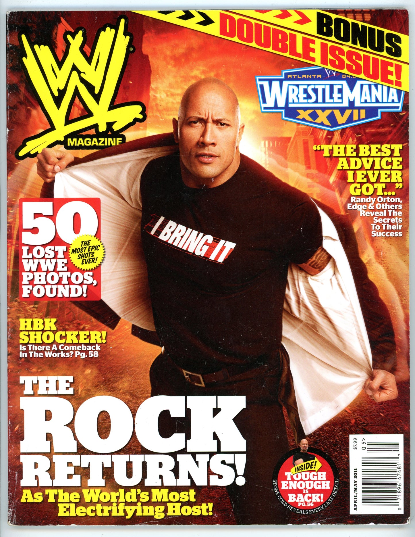 WWE Wrestling Magazine (April/May 2011) The Rock Cover, Double Issue