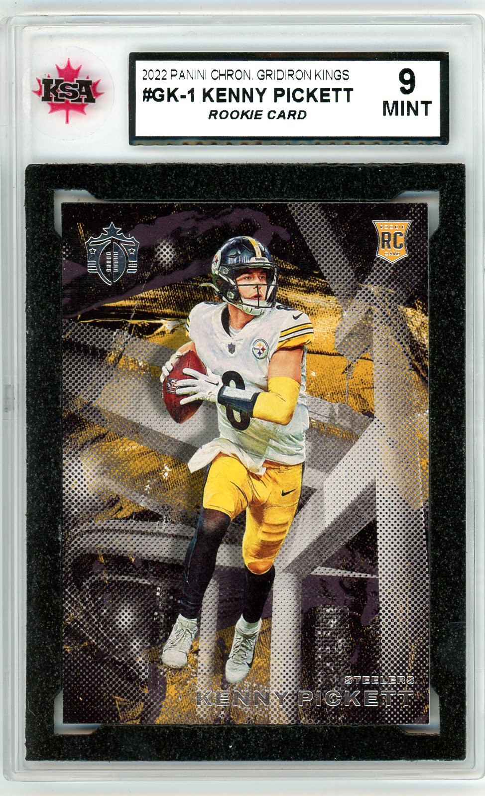2022 Panini Chronicles Gridiron Kings Kenny Pickett Graded Rookie Card KSA 9