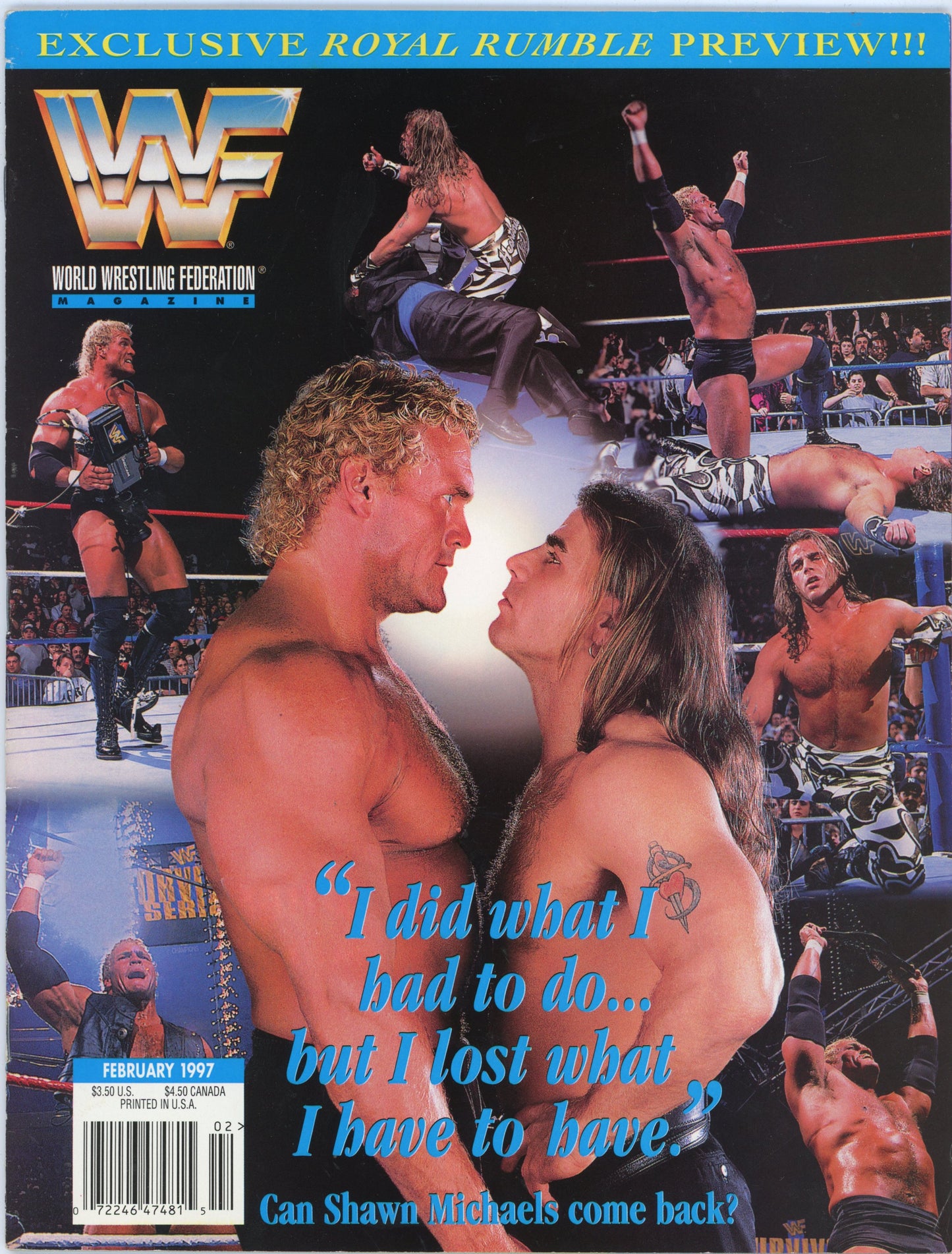 WWF WWE Vintage Wrestling Magazine (February 1997) Shawn Michaels Cover