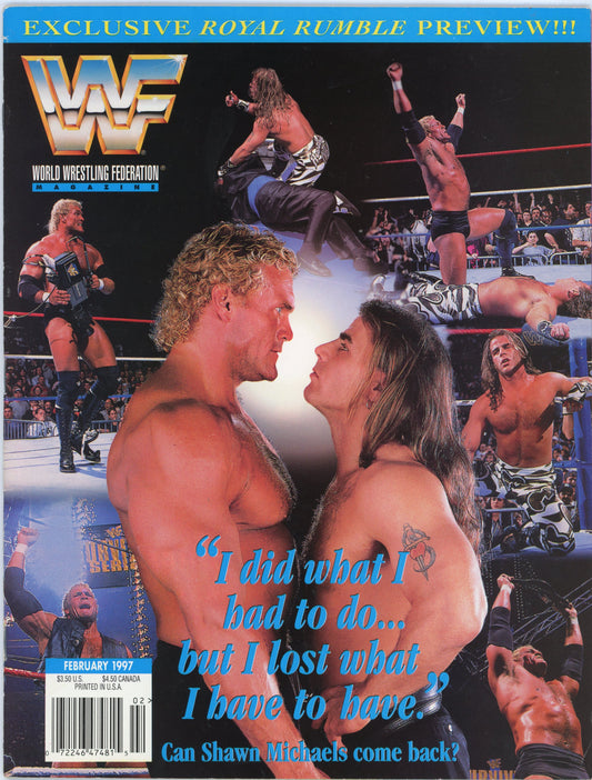 WWF WWE Vintage Wrestling Magazine (February 1997) Shawn Michaels Cover