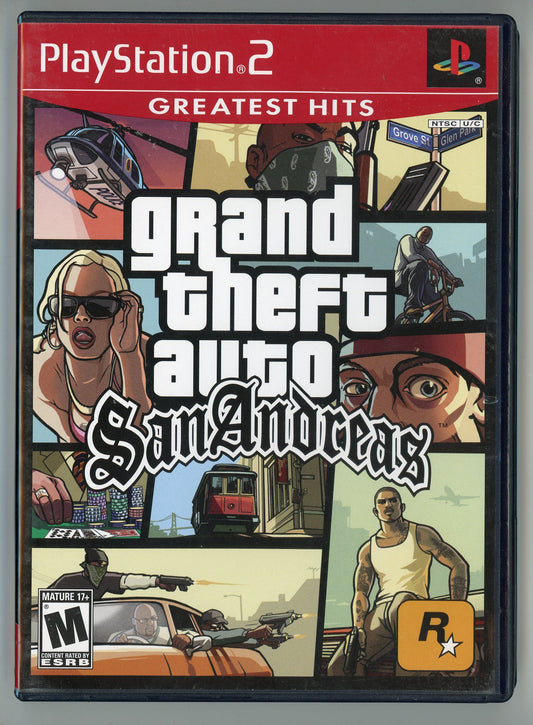 2006 Grand Theft Auto: San Andreas Greatest Hits Edition Playstation 2 Video Game Disc In Box