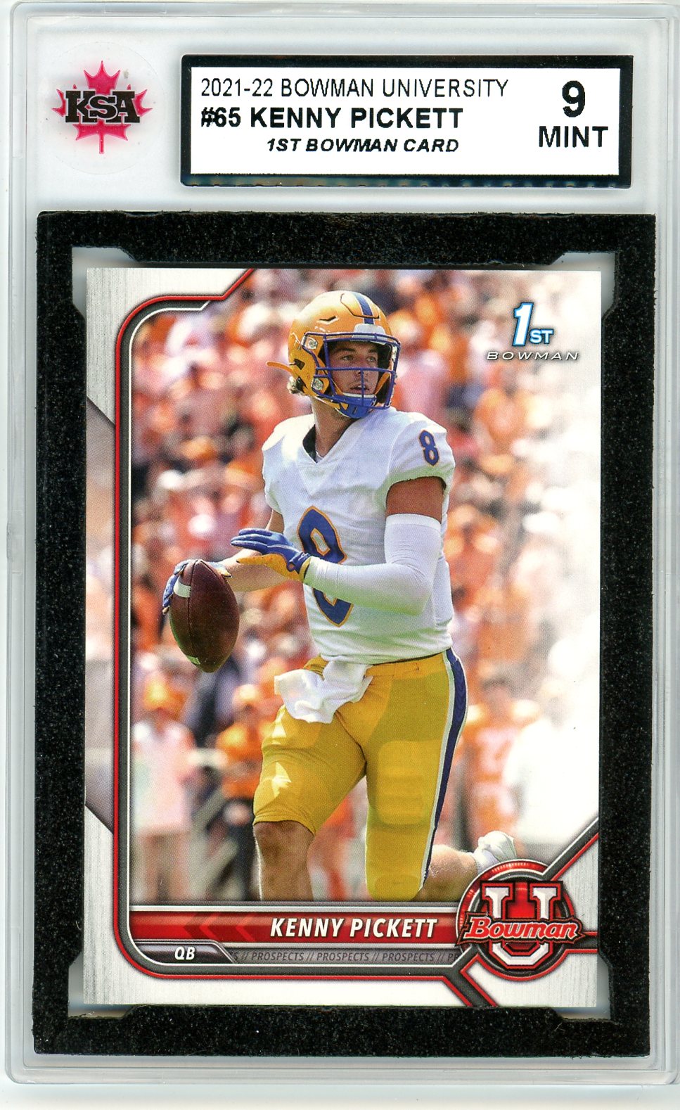 2021/22 Bowman University Kenny Pickett Graded Card KSA 9