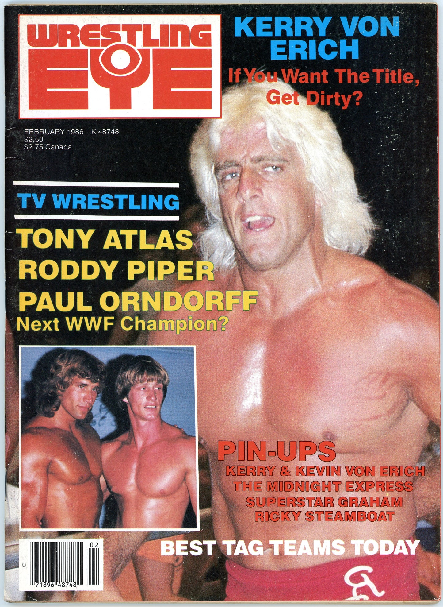 Wrestling Eye Vintage Magazine (February, 1986) Kerry Von Erich