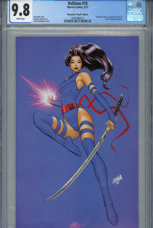 2021 Marvel Comics Hellions #10 Graded Comic Book CGC 9.8 Nakayama "Virgin" Edition