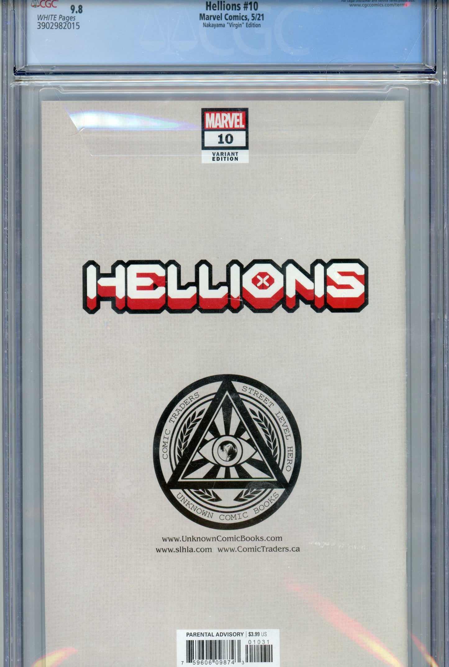 2021 Marvel Comics Hellions #10 Graded Comic Book CGC 9.8 Nakayama "Virgin" Edition