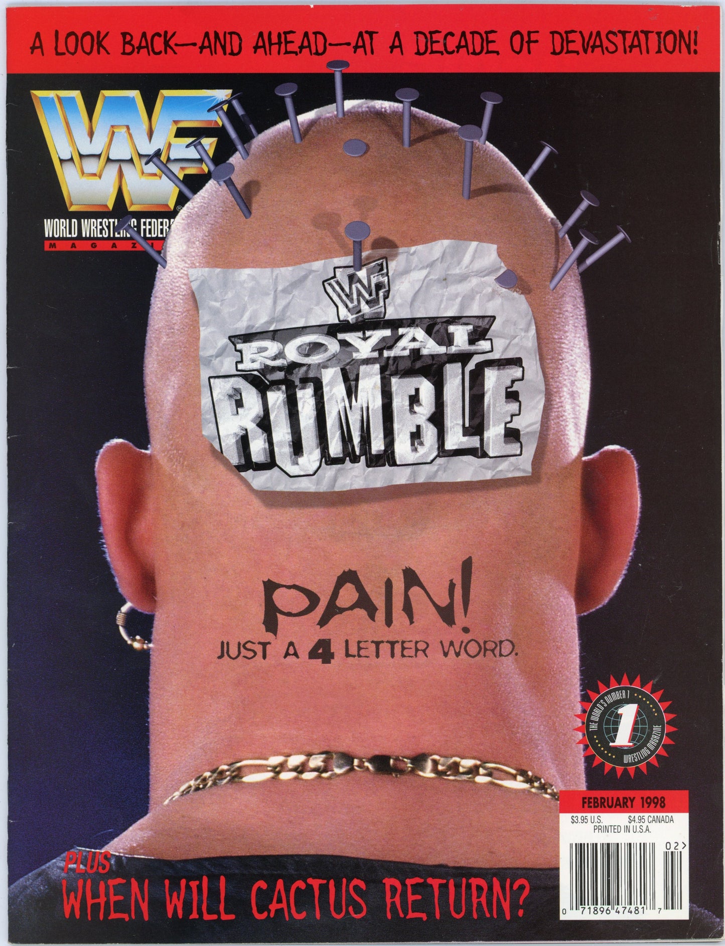 WWF WWE Vintage Wrestling Magazine (February 1998) Royal Rumble Issue