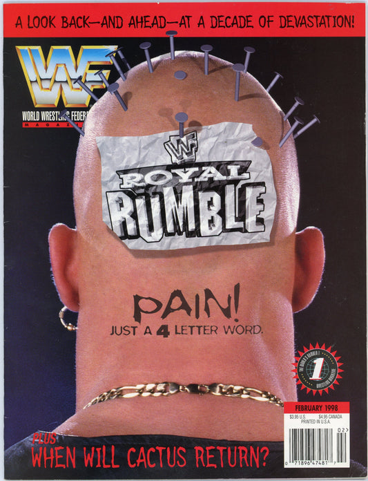 WWF WWE Vintage Wrestling Magazine (February 1998) Royal Rumble Issue