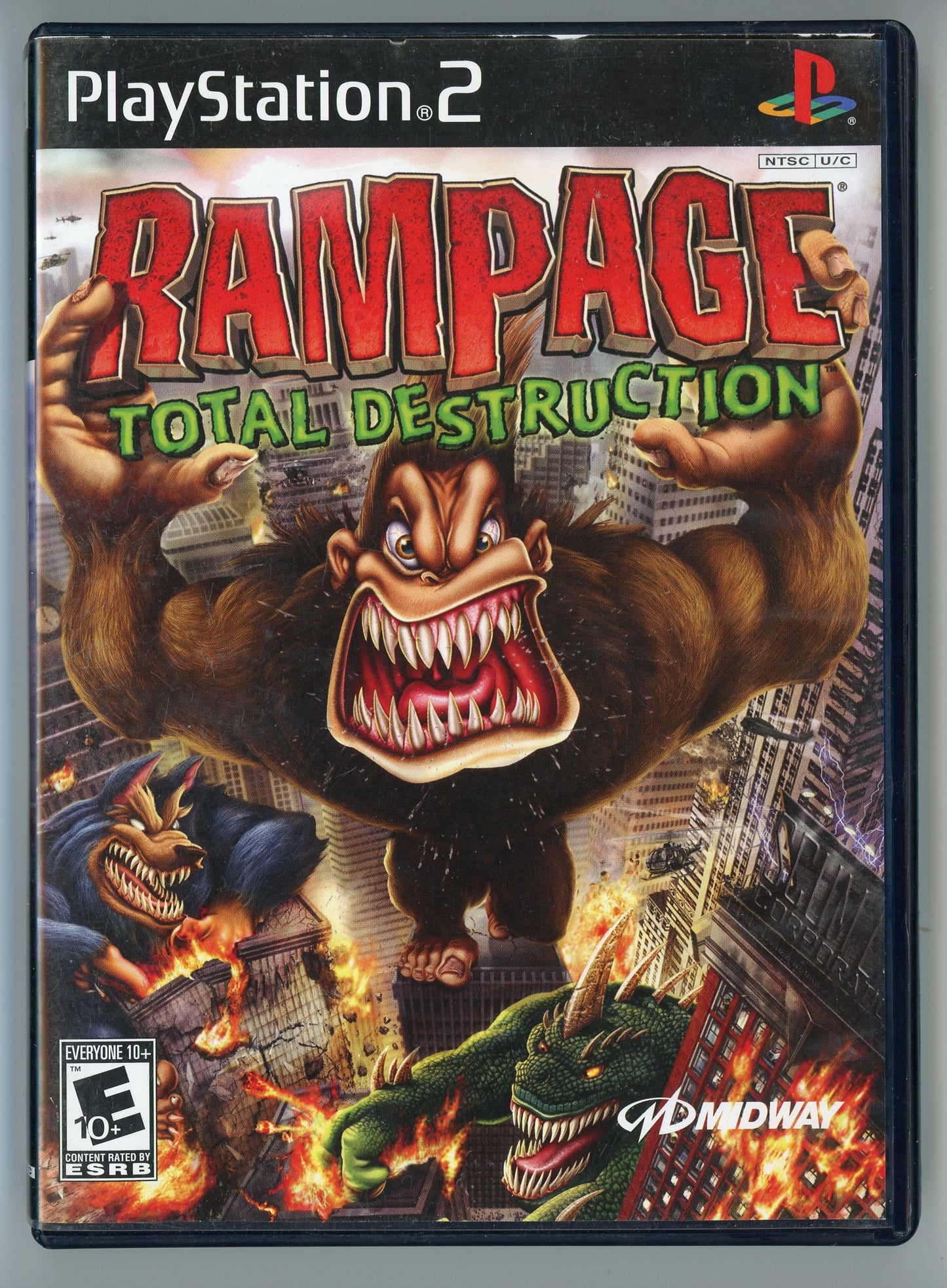 2006 Midway Amusement Rampage: Total Destruction Playstation 2 Video Game Disc In Box