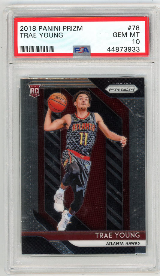 2018 Panini Prizm Trae Young Graded Rookie Card #78 PSA 10