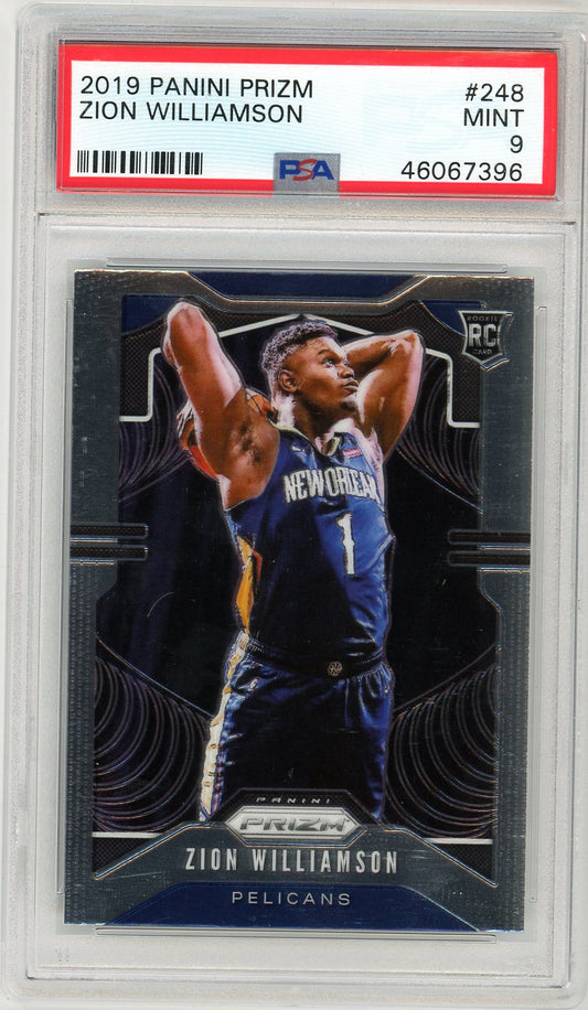 2019 Panini Prizm Zion Williamson Graded Rookie Card #248 PSA 9