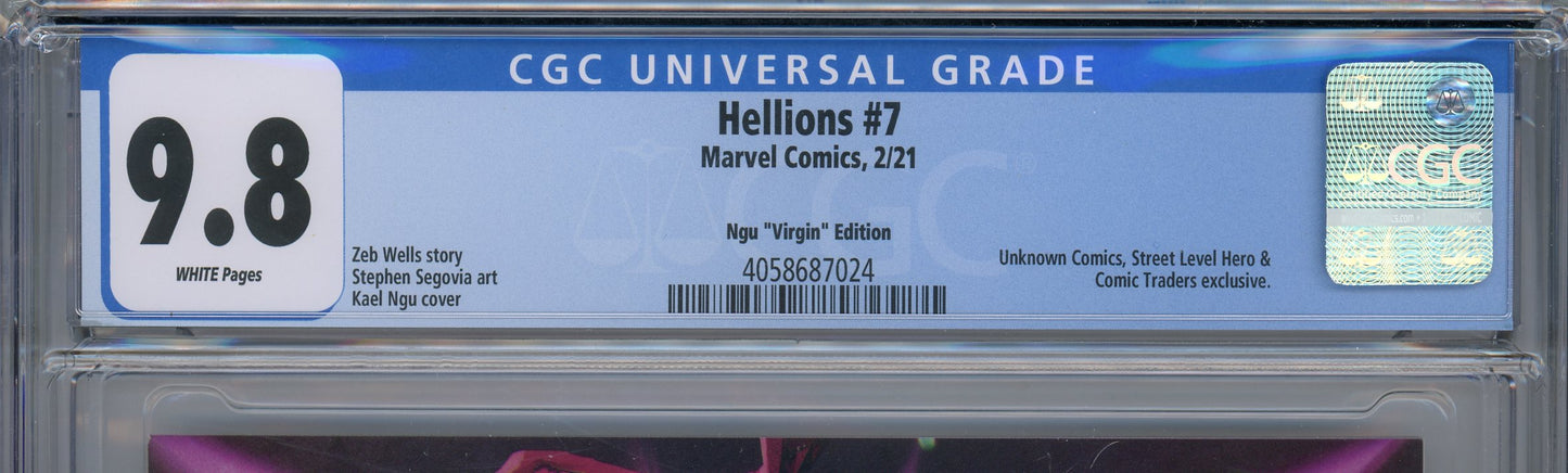 2021 Marvel Comics Hellions #7 Graded Comic Book CGC 9.8 Ngu "Virgin" Edition