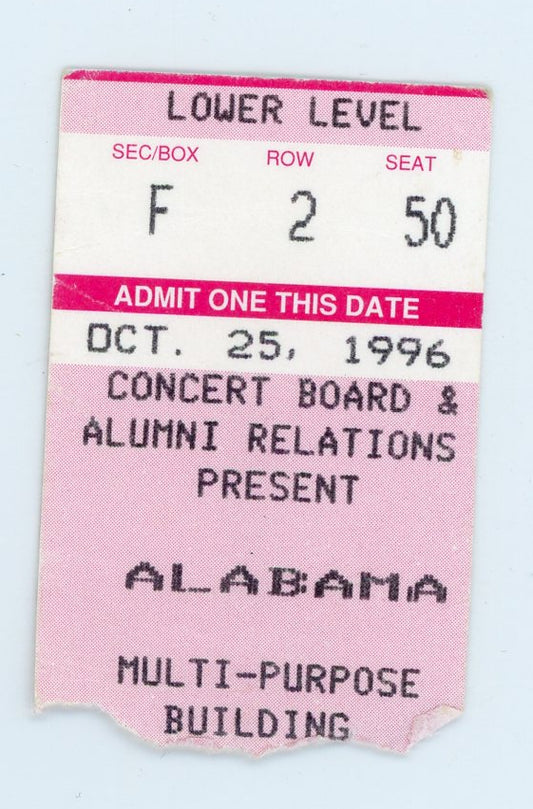 Alabama Vintage Concert Ticket Stub 1996