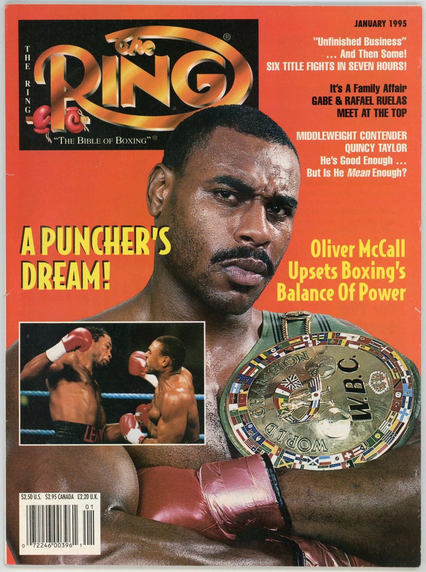 The Ring Vintage Boxing Magazine (January 1995) Oliver McCall Cover
