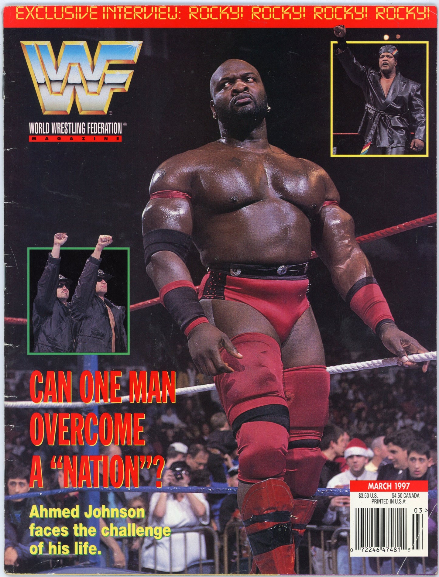 WWF WWE Vintage Wrestling Magazine (March 1997) Ahmed Johnson Cover