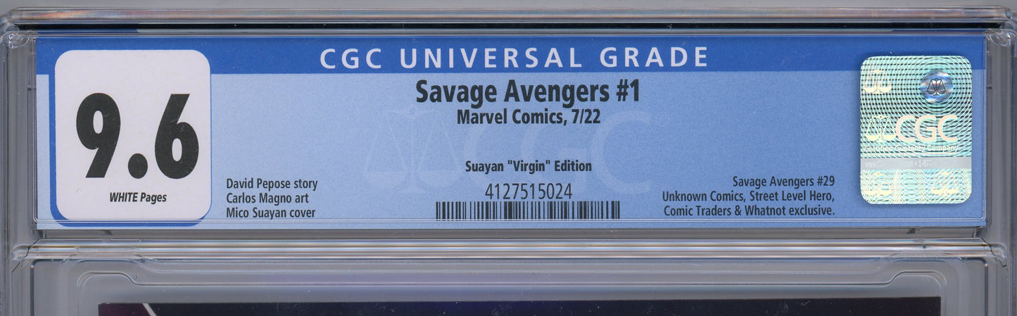 2022 Marvel Comics Savage Avengers #1 Graded Comic Book CGC 9.6 Suayan "Virgin" Edition