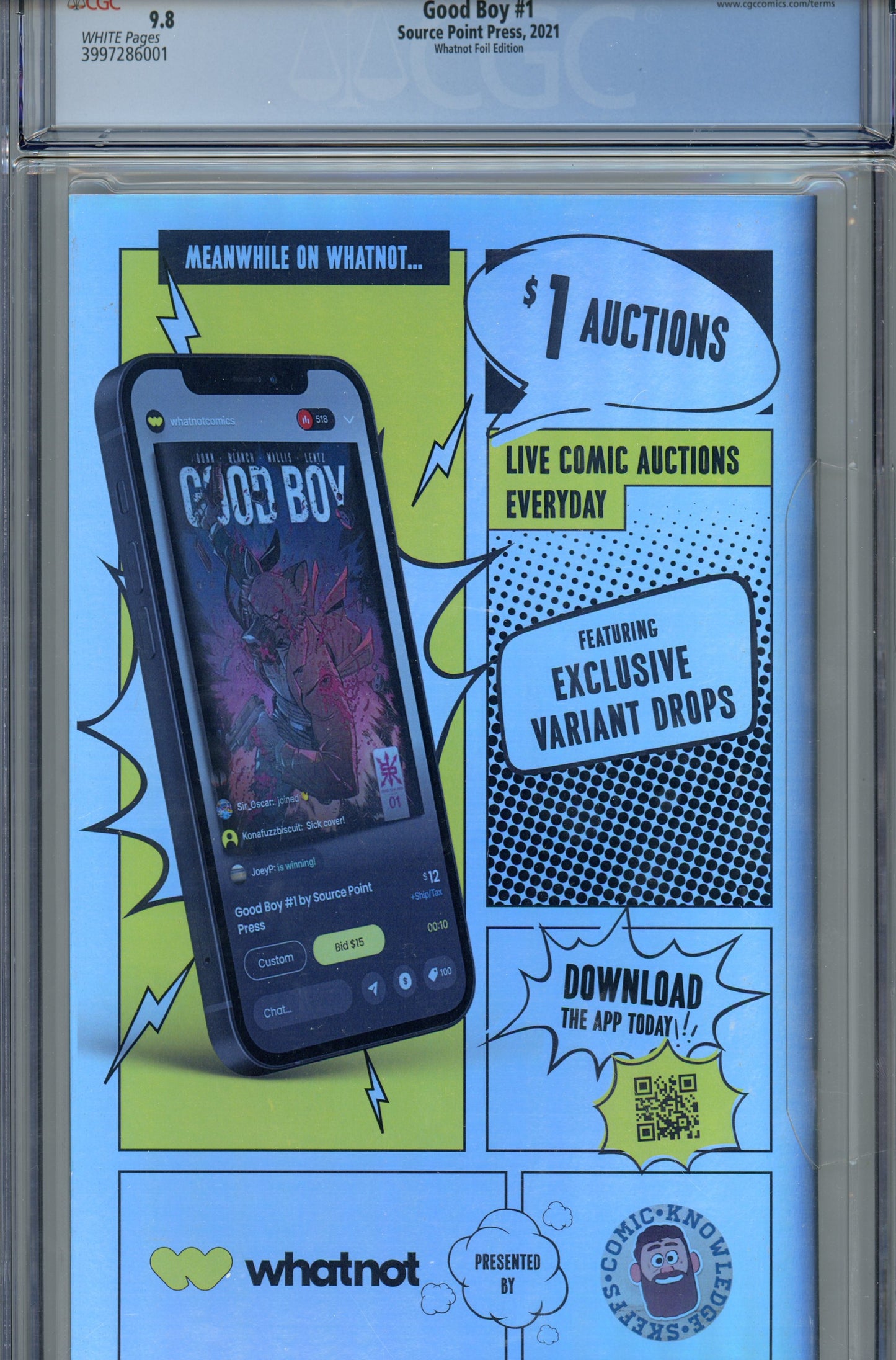 2021 Source Point Press Good Boy #1 Graded Comic Book CGC 9.8 Whatnot Foil Edition