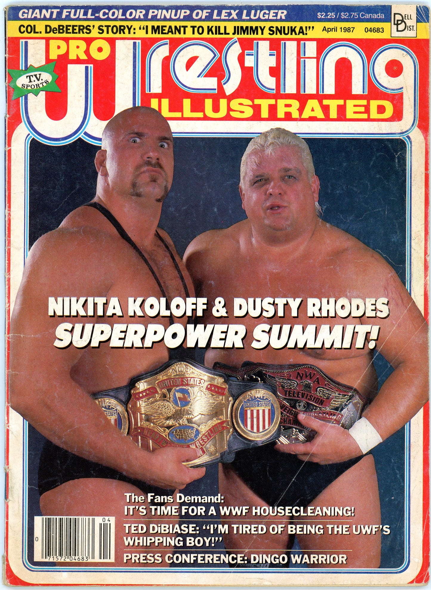 Pro Wrestling Illustrated Vintage Magazine (April, 1987) Nikita Koloff, Dusty Rhodes