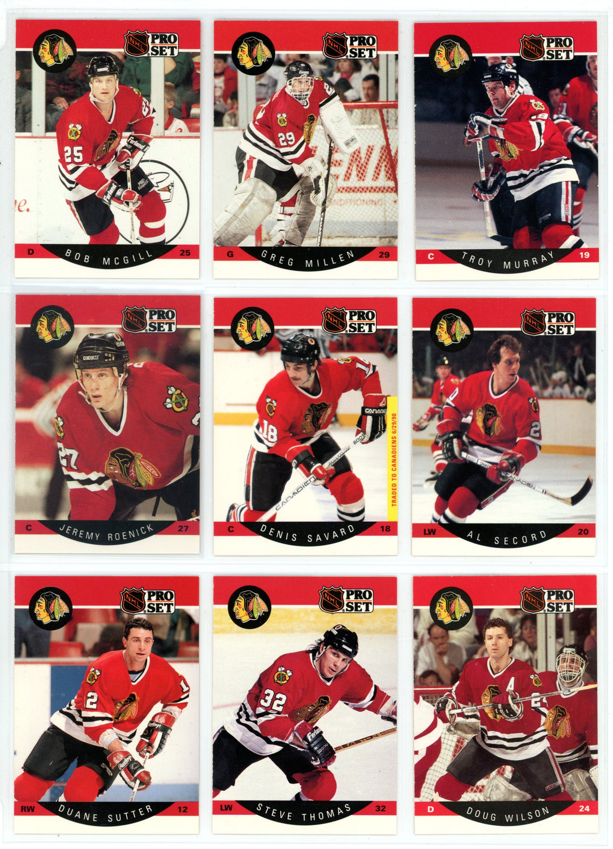 1990/91 NHL Pro Set Hockey Card Complete Set (705 Cards)