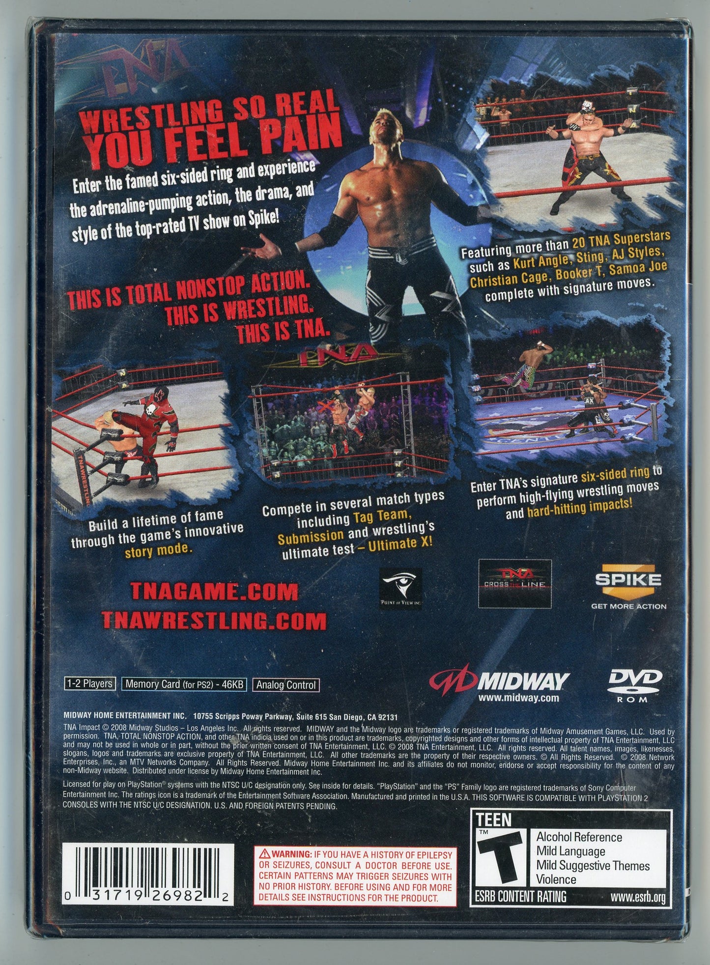 2008 TNA Impact! Total Nonstop Action Wrestling Playstation 2 Video Game Disc Sealed In Box