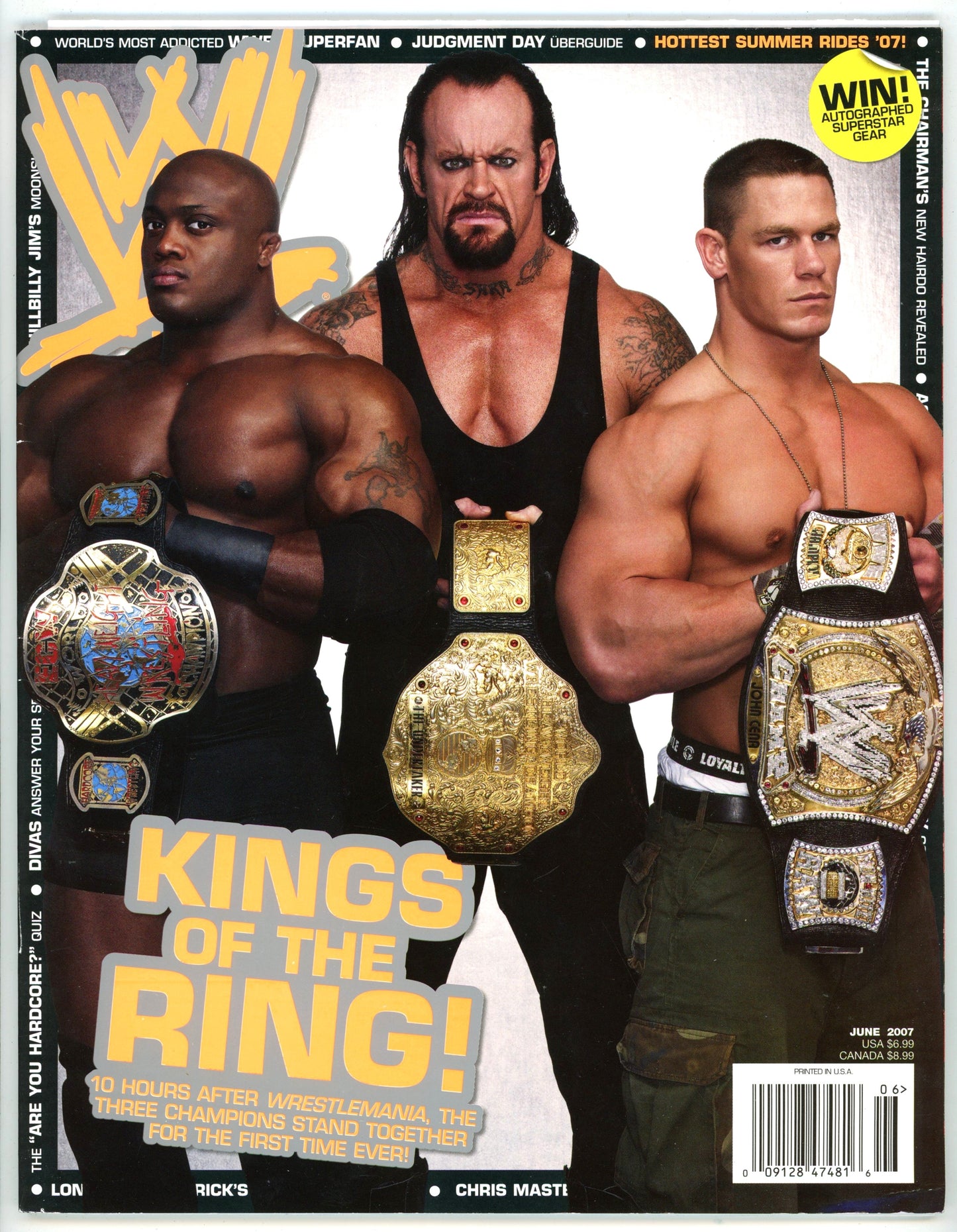 WWE Wrestling Magazine (June 2007) The Undertaker / Bobby Lashley / John Cena + Baldy Vince Poster