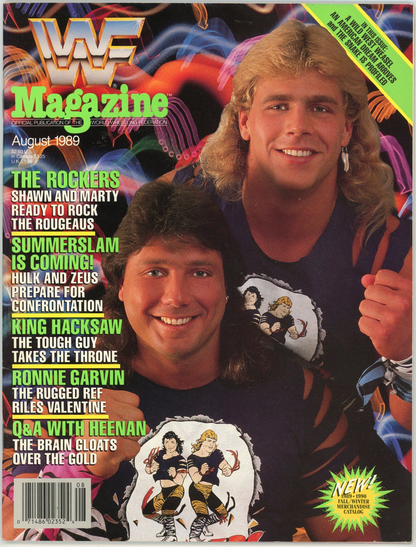 WWF WWE Vintage Wrestling Magazine (August 1989) The Rockers Cover