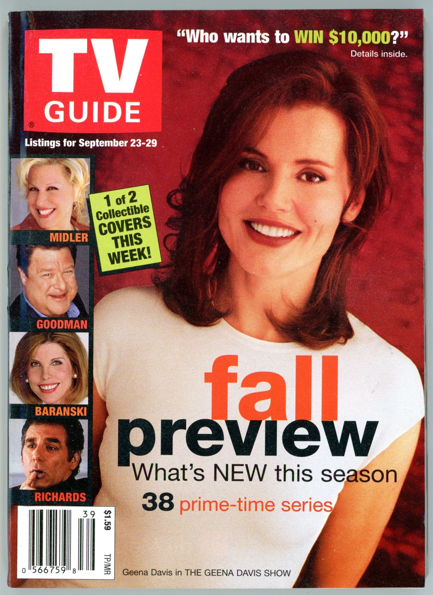 TV Guide Canada Vintage Magazine (September 23-29 2000) Newsstand Fall Preview