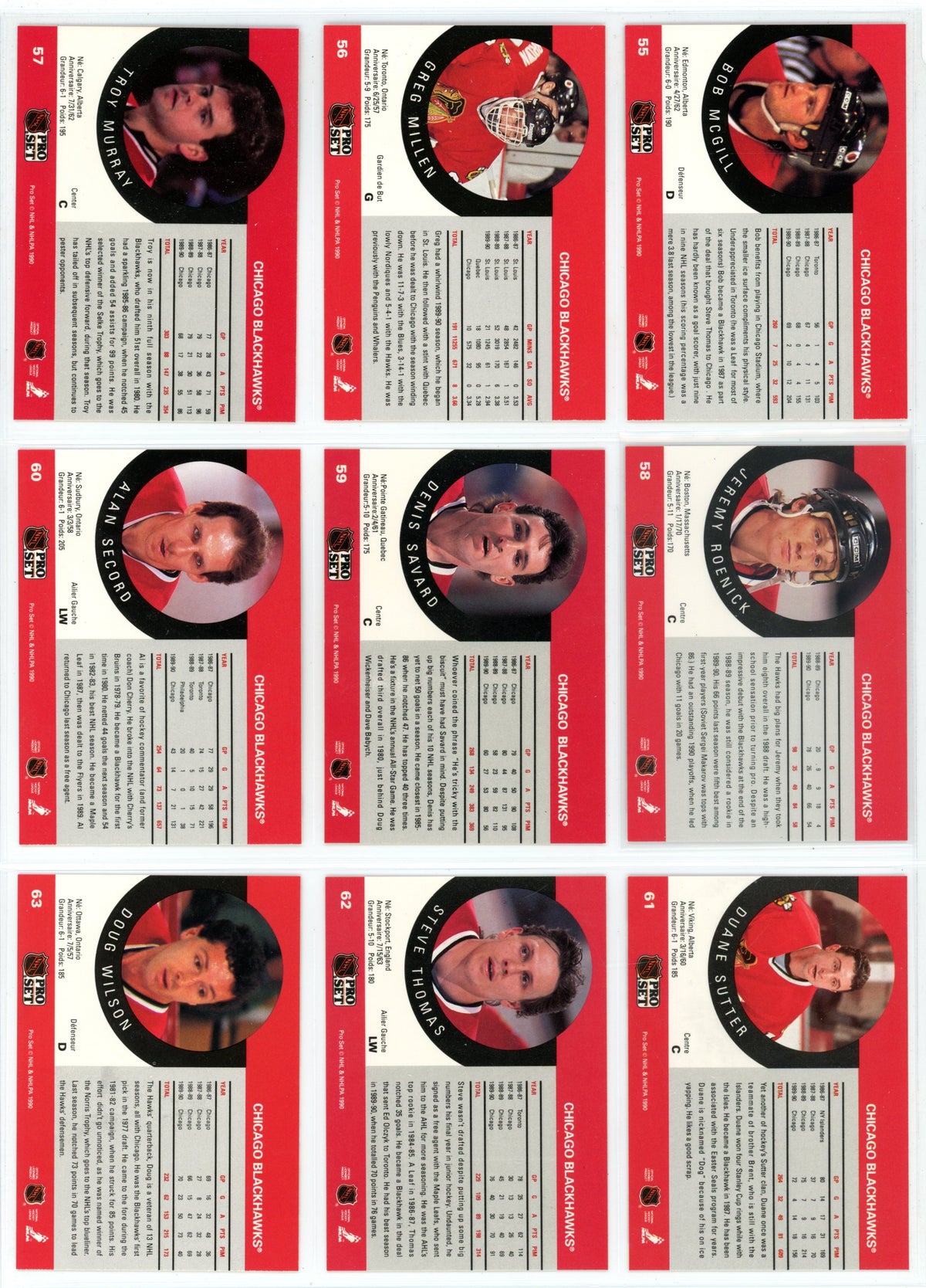 1990/91 NHL Pro Set Hockey Card Complete Set (705 Cards)