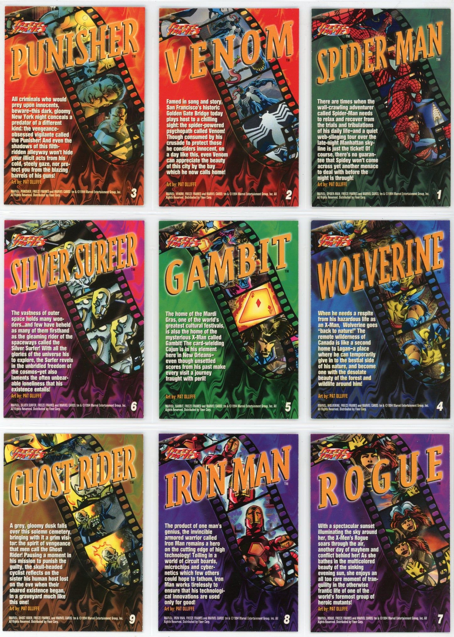 1994 Fleer Marvel Universe V Trading Card Set (200 Cards) Near Mint
