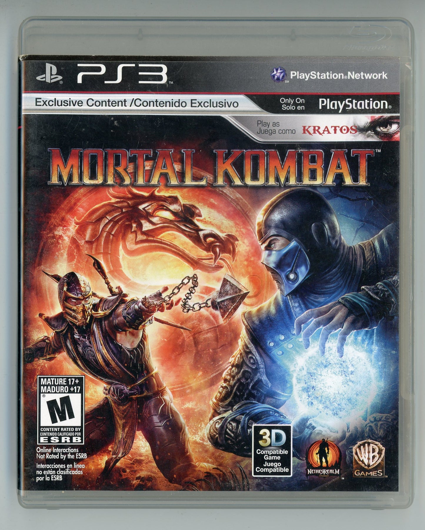 2011 Mortal Kombat Playstation 3 Video Game Disc In Box