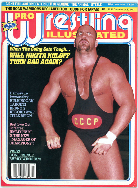 Pro Wrestling Illustrated Vintage Magazine (November, 1987) Nikita Koloff