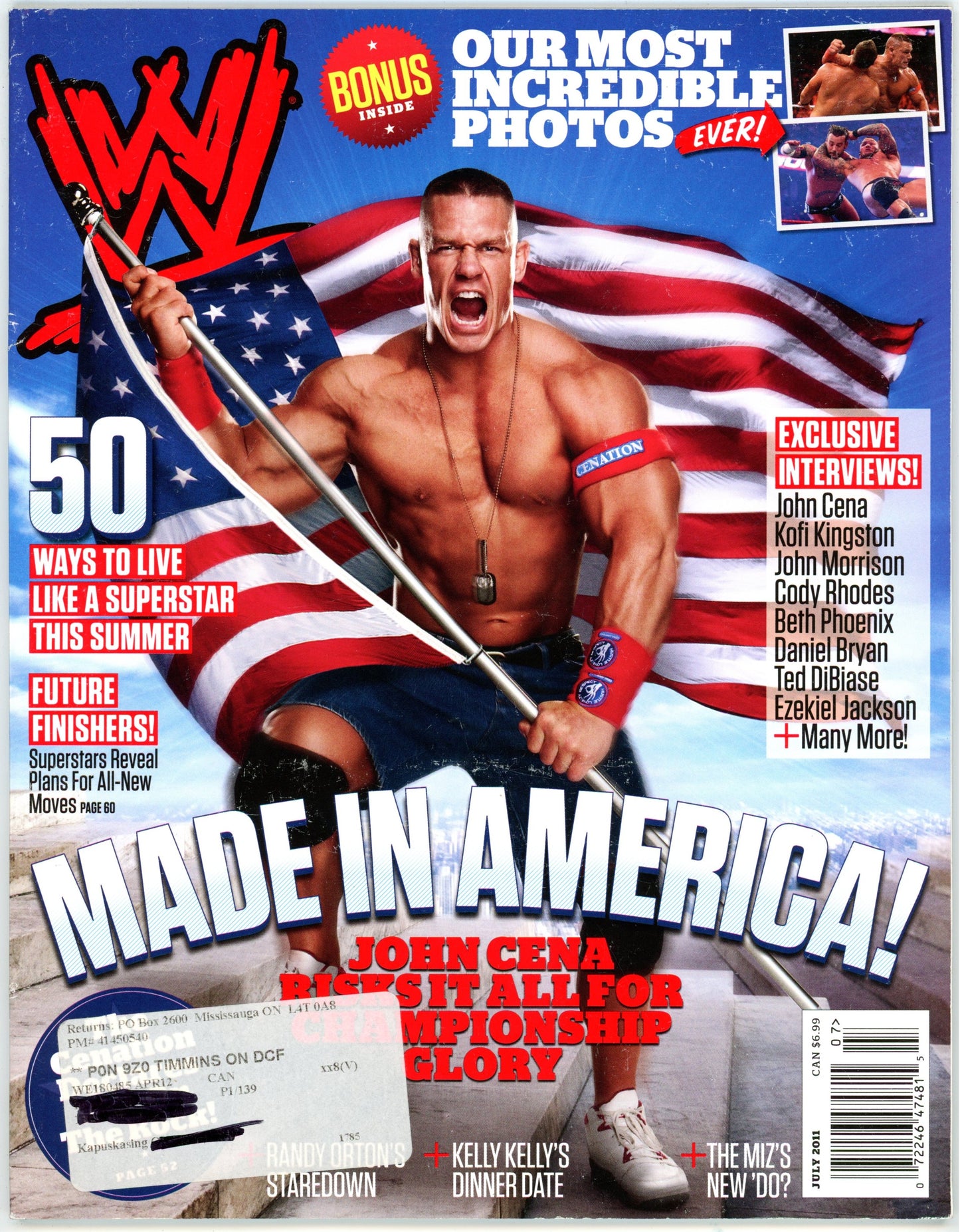 WWE Wrestling Magazine (July 2011) John Cena Cover - Subscription