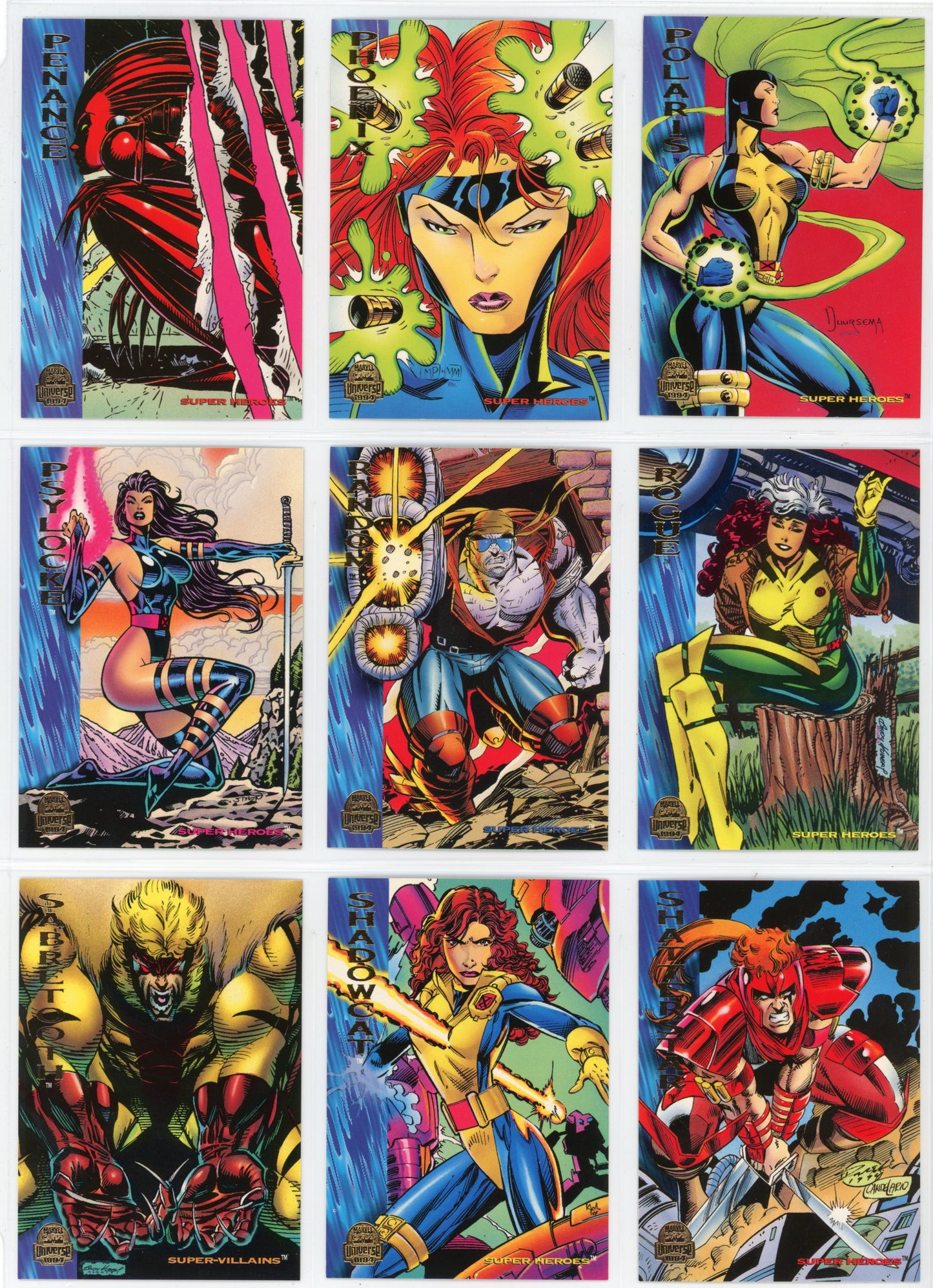 1994 Fleer Marvel Universe V Trading Card Set (200 Cards) Near Mint