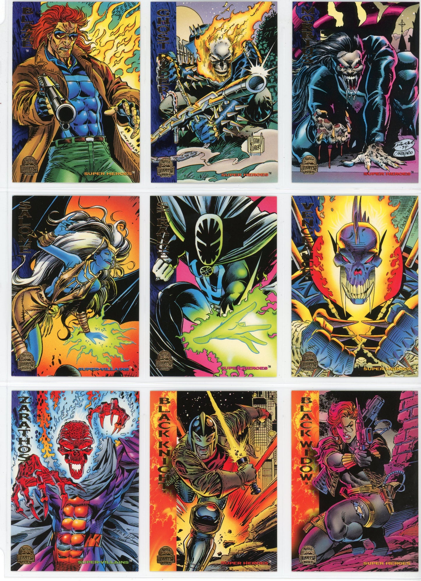 1994 Fleer Marvel Universe V Trading Card Set (200 Cards) Near Mint