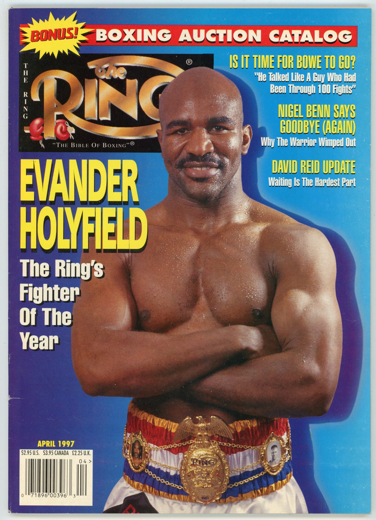 The Ring Vintage Boxing Magazine (April 1997) Evander Holyfield Fighter of the Year