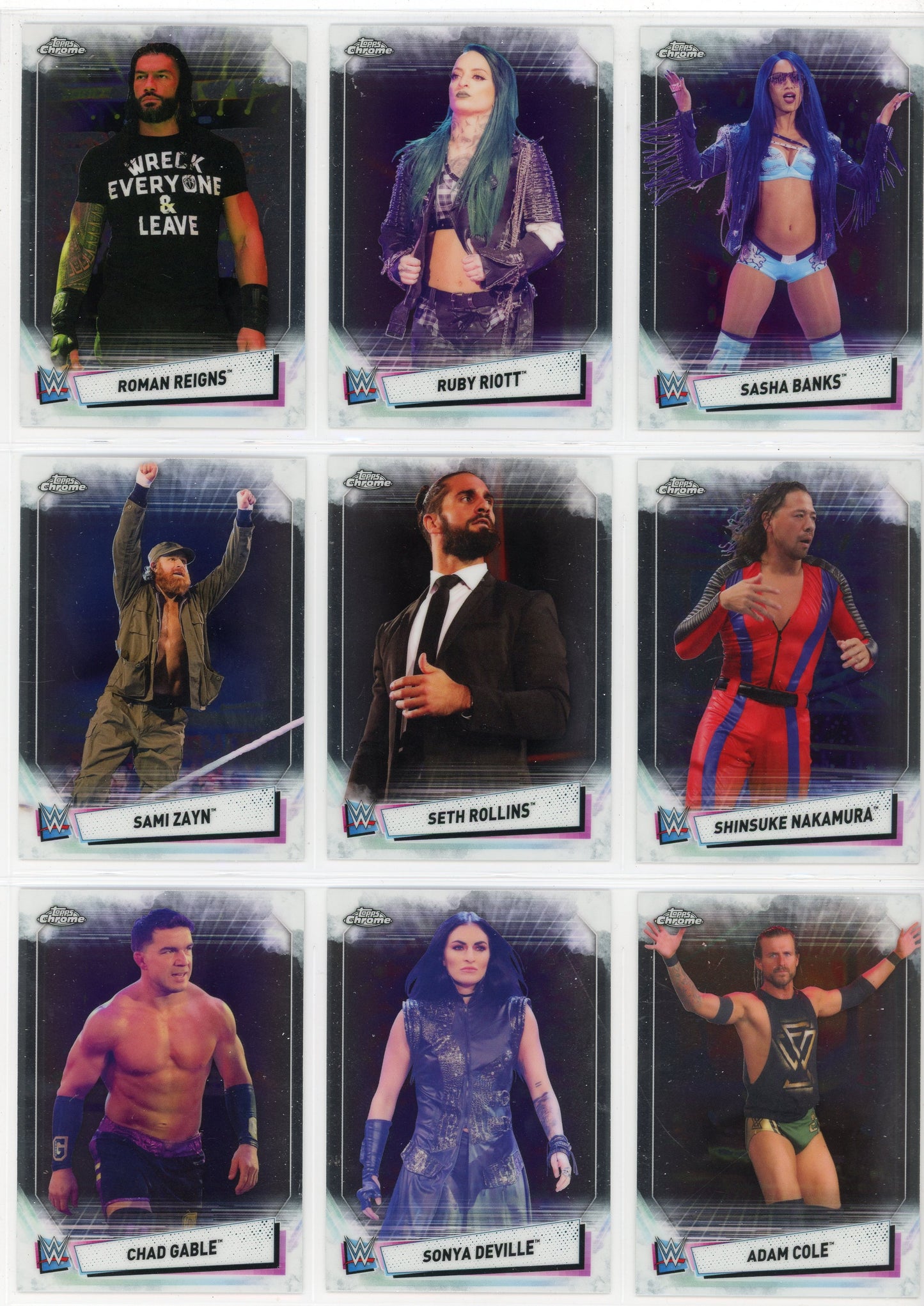 2021 Topps Chrome WWE Complete Set + Image Variations Inserts (130 Cards)