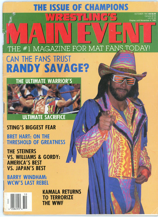 Wrestling's Main Event Vintage Magazine (October, 1992) Randy Savage