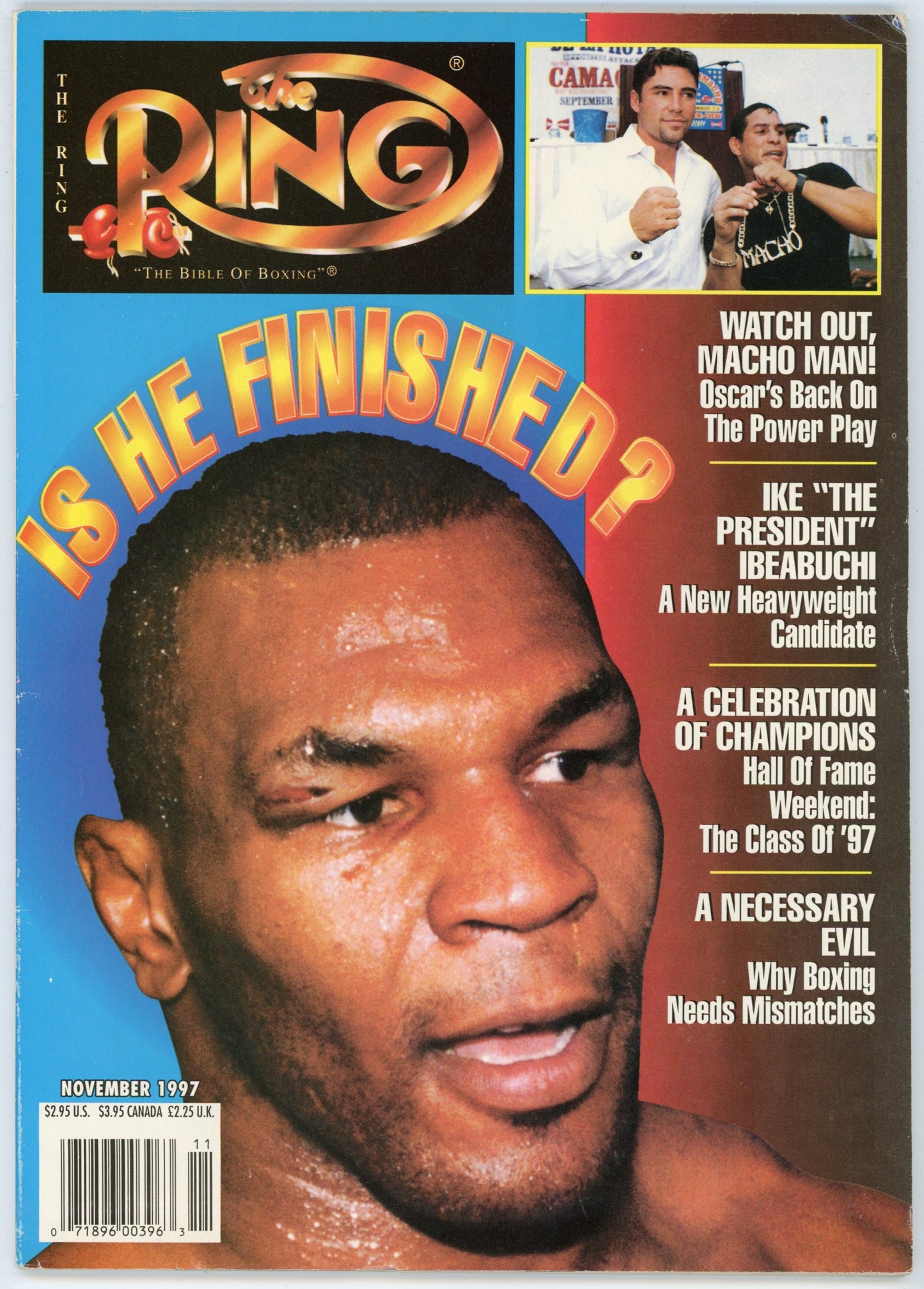 The Ring Vintage Boxing Magazine (November 1997) Mike Tyson Cover