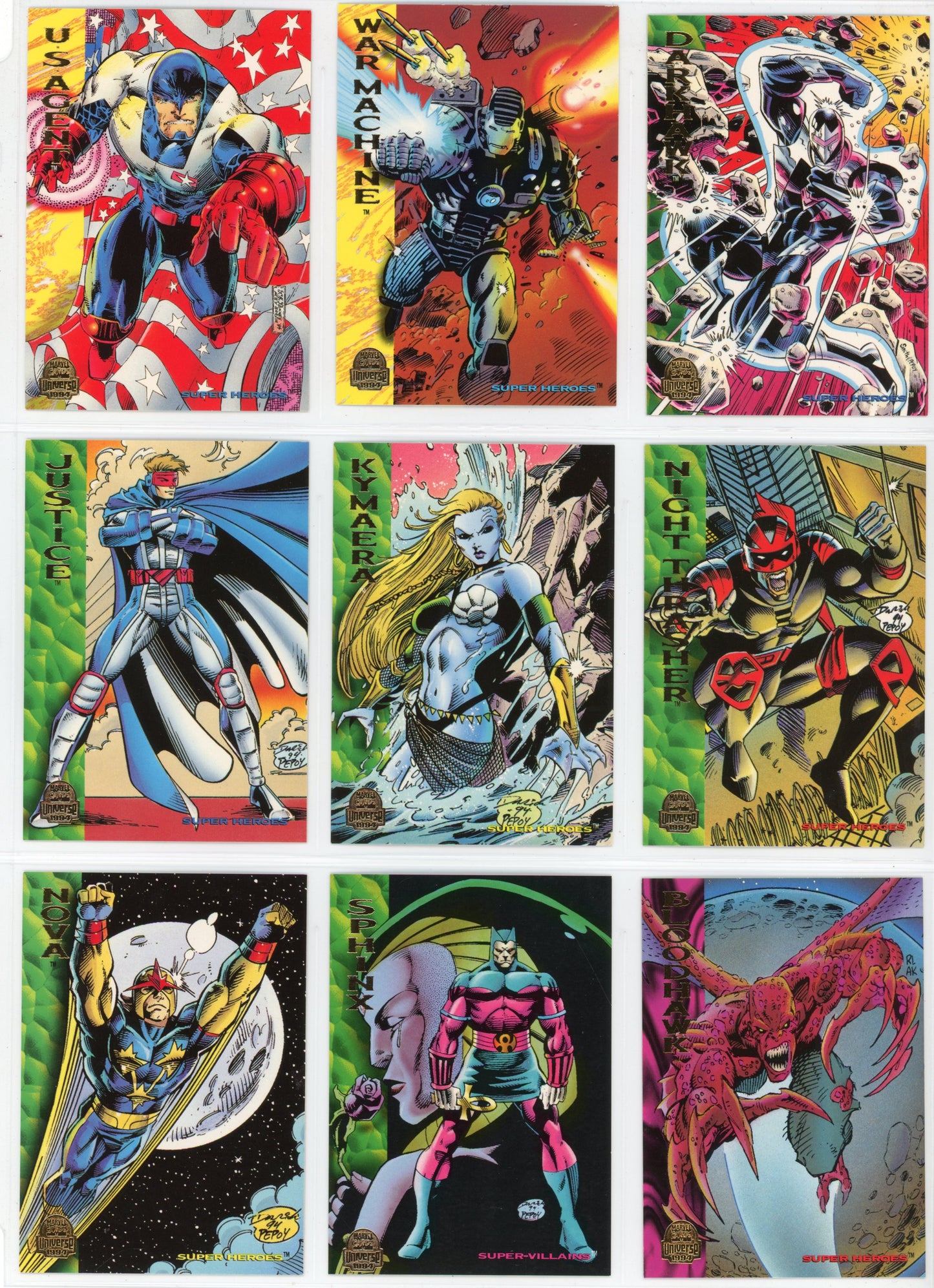 1994 Fleer Marvel Universe V Trading Card Set (200 Cards) Near Mint