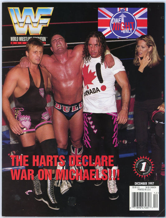 WWF WWE Wrestling Magazine (December 1997) Harts vs Michaels Cover