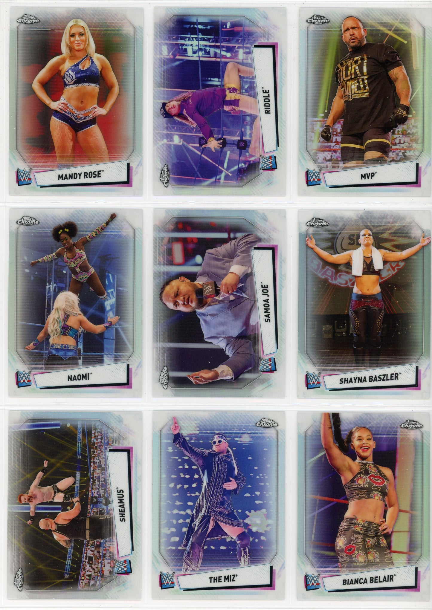 2021 Topps Chrome WWE Complete Set + Image Variations Inserts (130 Cards)